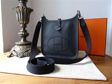 hermes bag evelyne tpm mini black epsom supple palladium|hermes mini evelyne.